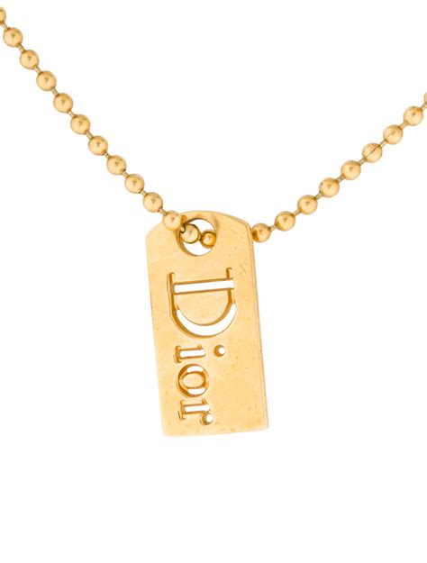 dior pendant tag necklace|dior necklace vintage.